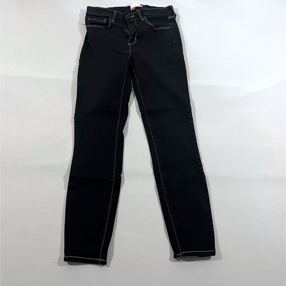 L'Agence Margot Black Dark Wash Skinny High Rise Denim Jeans Womens Sz 25 - Picture 1 of 9